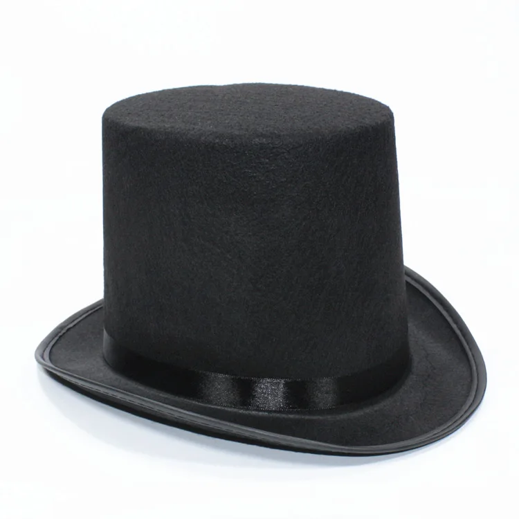 Party Halloween Black Red Felt Top Hat 