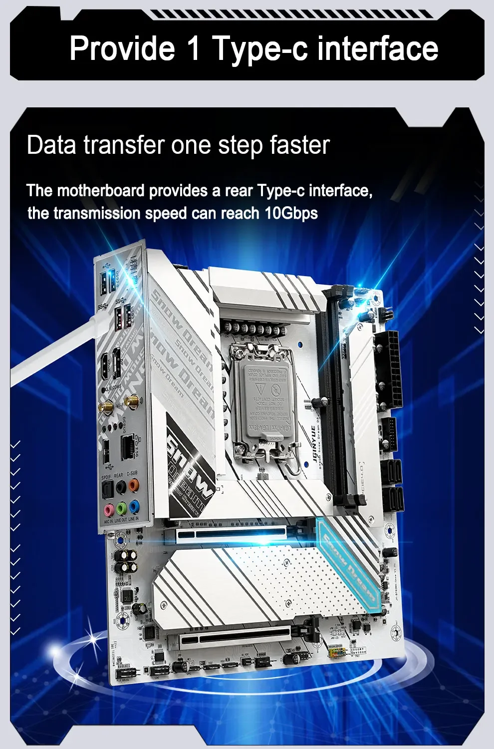 JGINYUE B760M Snow Dream DDR5 Motherboard - High-Performance Gaming