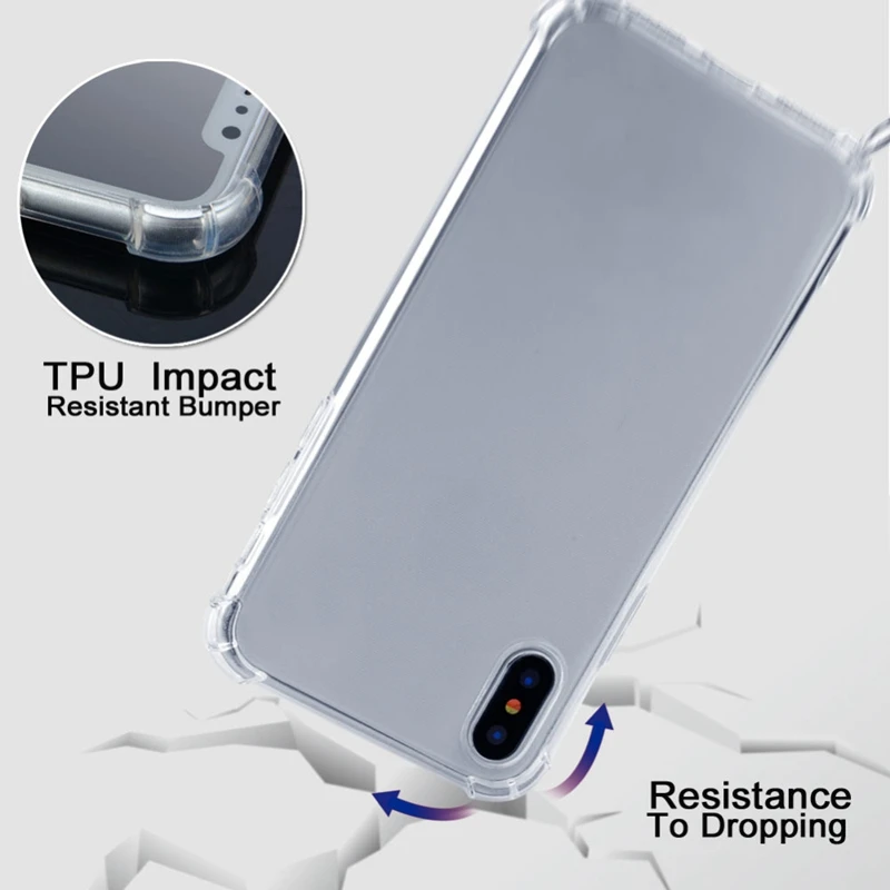 Necklace Chain crossbody phone case, Mobile Phone Case with Strap, Fashion necklace phone case For iPhone XS MAX