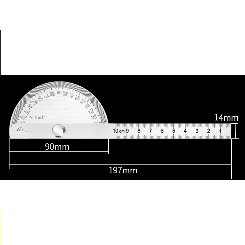 New Protractor Angle Ruler Stainless Steel Angle Gauge Angle Ruler 180 ...