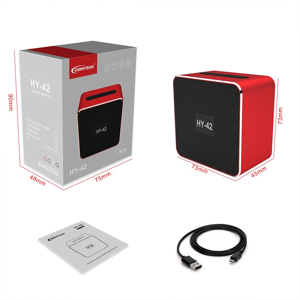 2019 New hy-24 Metal Aluminum Alloy Speaker Square Mini-Wire Gift Customized Subwoofer Portable Small Steel Gun - ANKUX.COM