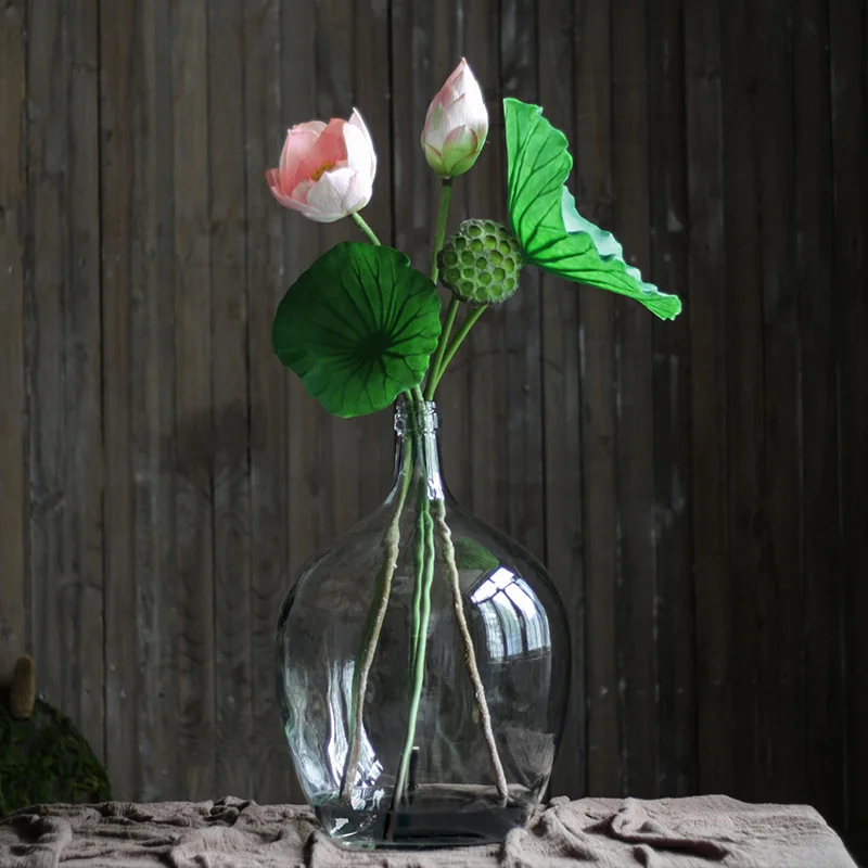 21 Inch Country Style Clear Glass Floor Vase Big Jug Vase For Home