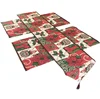 Wholesale Luxury Flower Jacquard Xmas Festival Fancy Tassels Triangle Table Runners Set For Dinning Wedding Party Decoration
