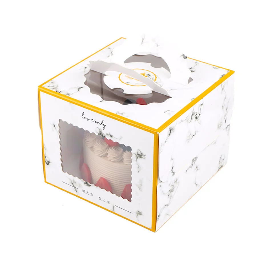 Tall Transparent Window Cake Packagig Box And Boards With Handle - Buy ...