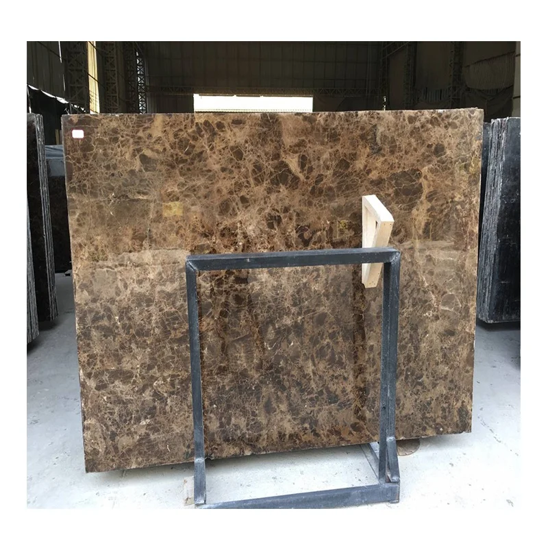 Boton Stone Polished Marble Stone Wall Panel Factory Dark Brown Veins