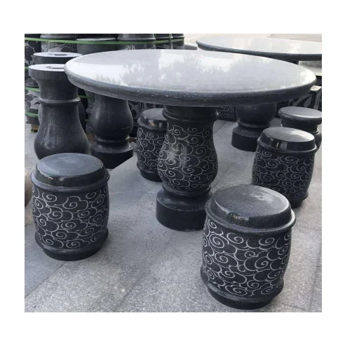 Source 中式花园户外天然石材餐桌椅子和圆形石桌和椅子on M Alibaba Com