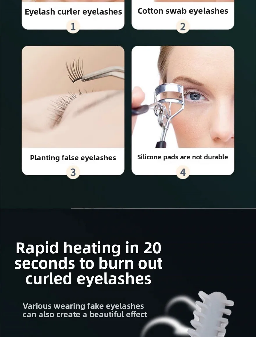 2-in-1 Electric Eyelash Curler and Eyebrow Shaper for Women Trending Household Eyelash Brush