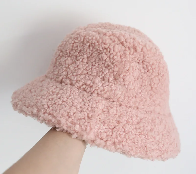 Wholesale Custom Faux Fur Bucket Hat High Quality Women Fashion Outdoor Plain Cap