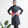 MOTIVE FORCE Long Sleeve Muslim Swimsuits In 4pcs Muslim Popular Dubai Patchwork Women Wear Swim Suit