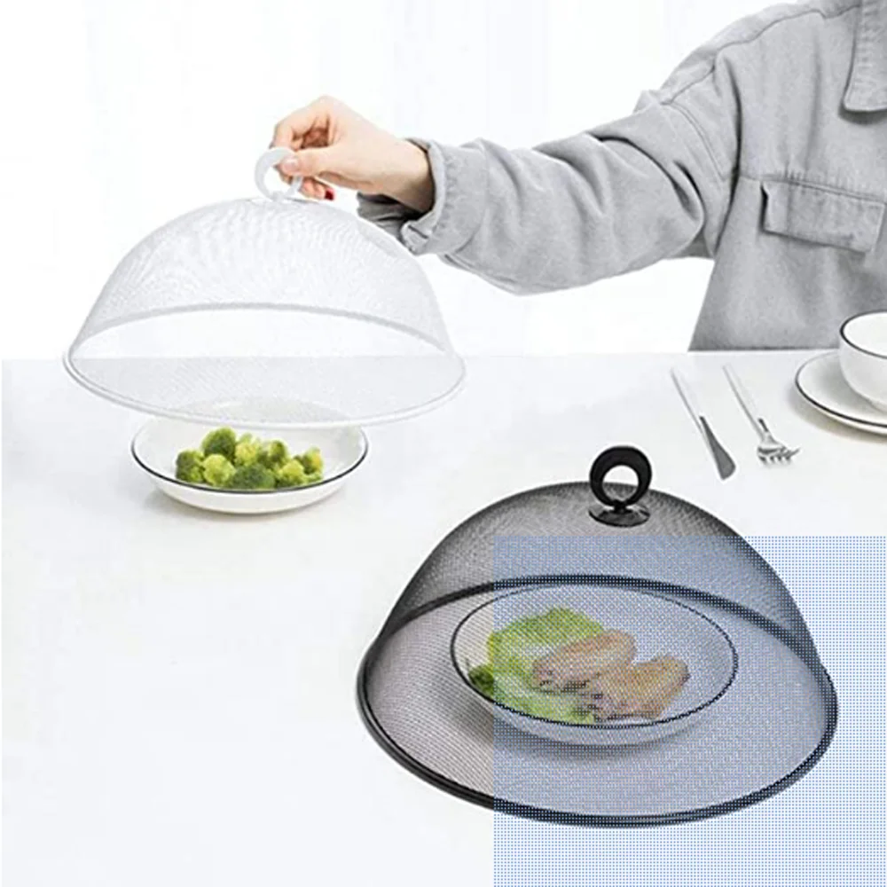 Stainless Steel Mesh Dome Food Cover Round Splatter Screen Antiflies