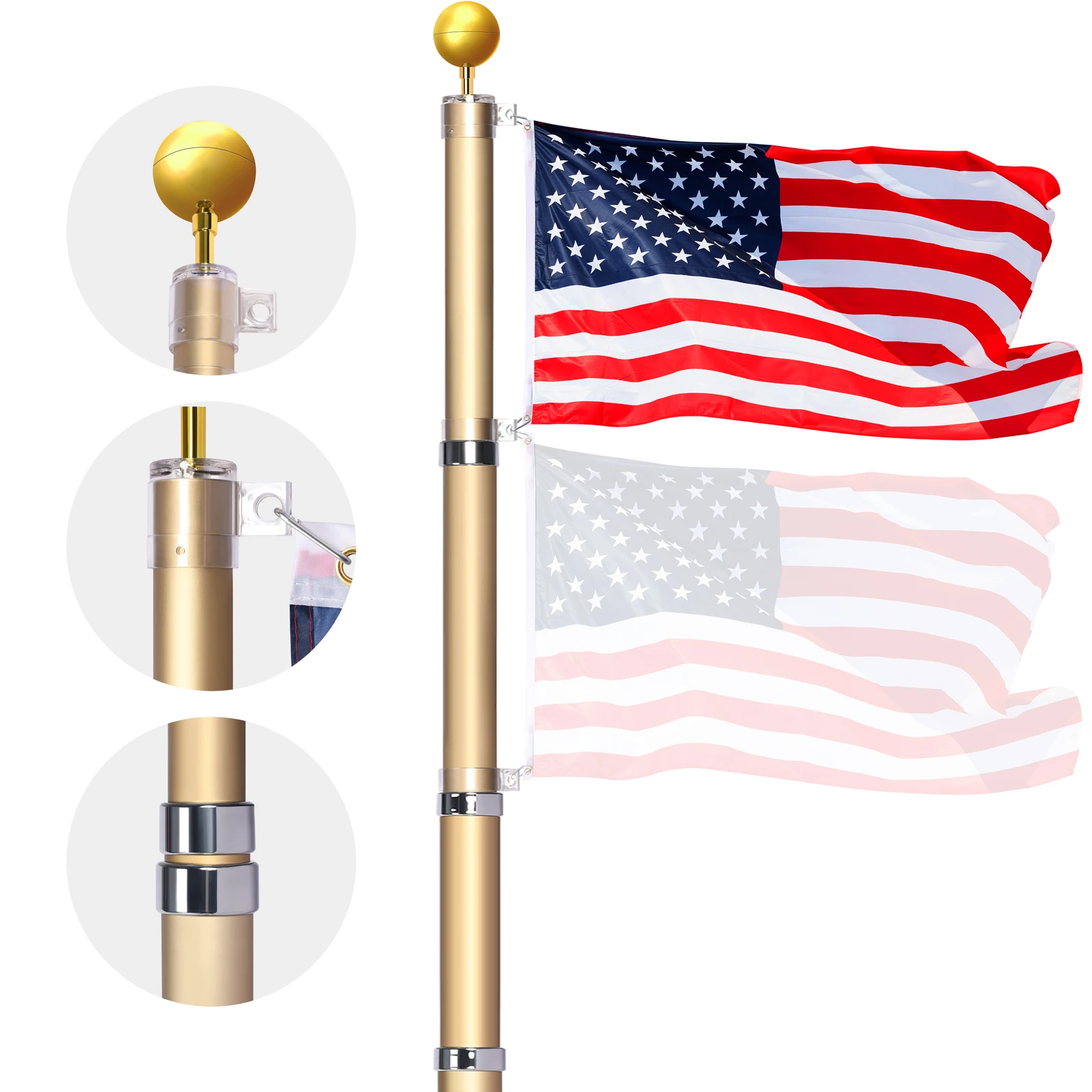 20ft Bronze Flag Pole Modern Classic Appearance Durable Flag Pole From ...