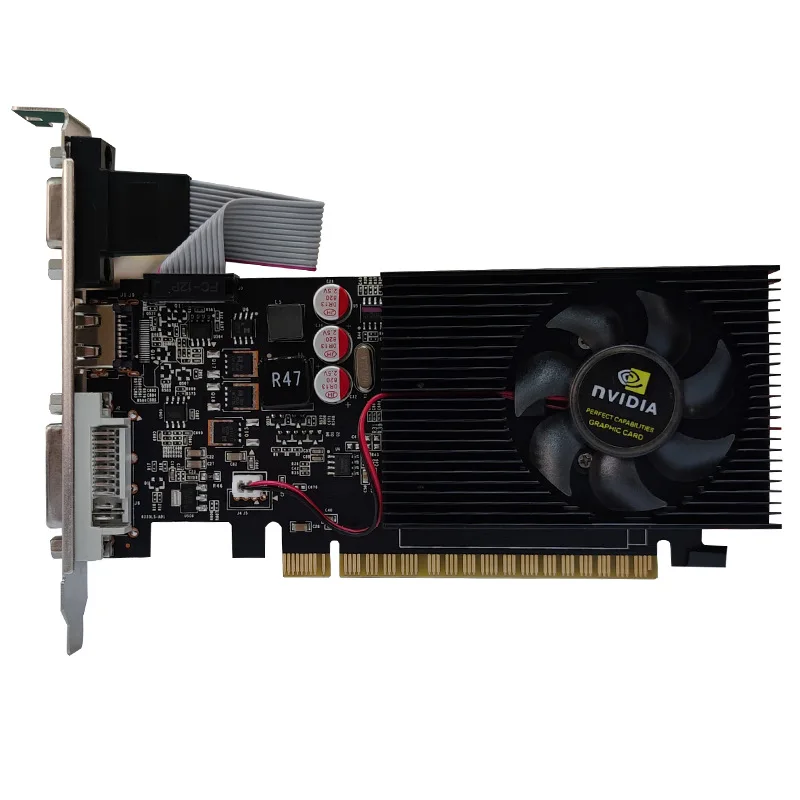 GeForce GT210 Cartes Graphiques DVI-I/HDMI/VGA 1GB GDDR2 64Bit Support PCI Express 2.0 GPU 