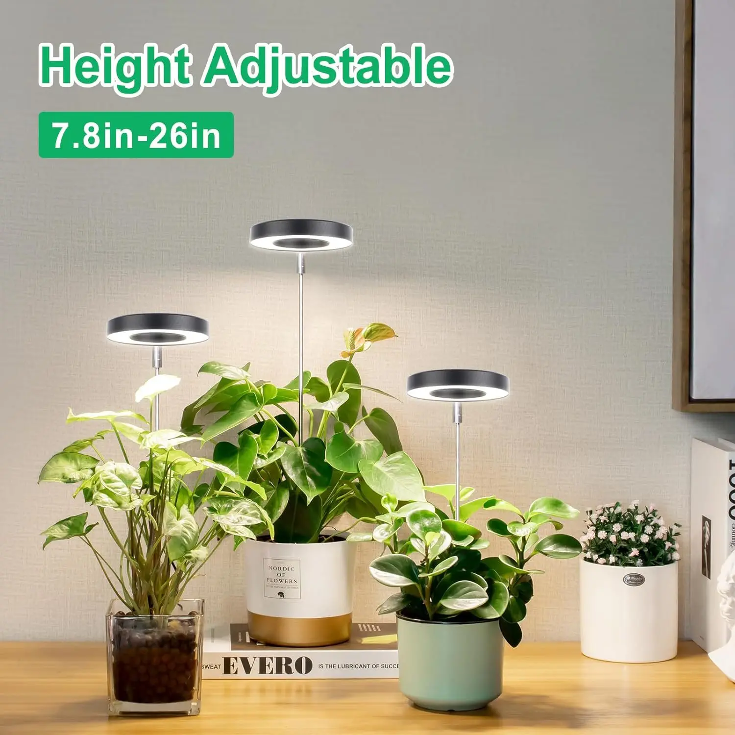 product 6 inch angel ring led indoor plant growth light fleshy green aluminum flower smd source 3000k color for sun growing-6