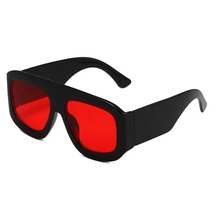 High Quality Oversized Chunky Retro Red  And Black Sunglasses Oversize Classy Elegant Retro SUNGLASSES Large Black & Red  main image 3