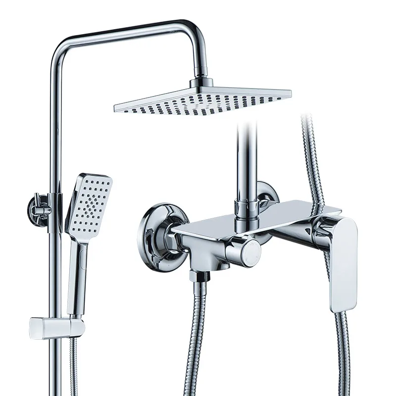 Ecofriendly With Shelves Hot Cold Water Mixer Wall Mounted Polished