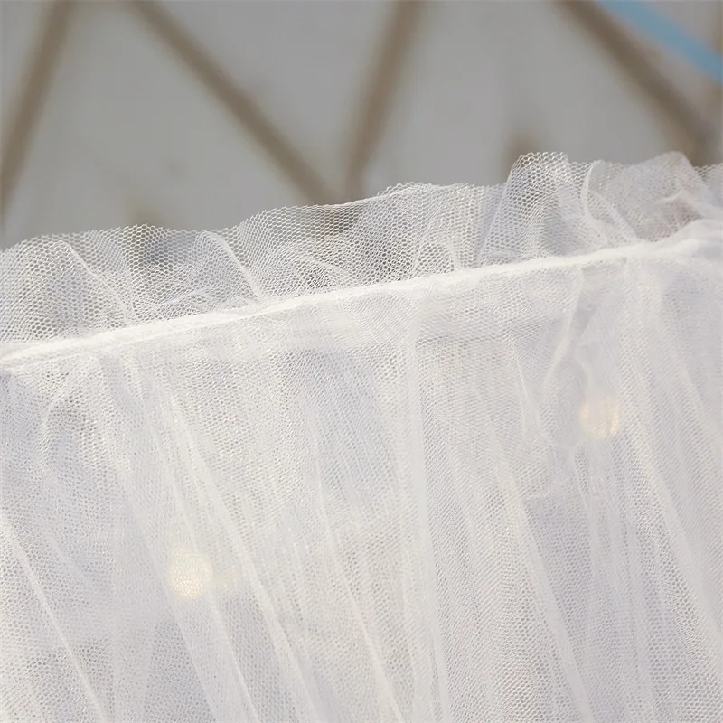 High Quality Elegant Romantic Round White Princess 3 Door Breathable Hanging Celling Circular Mosquito Net