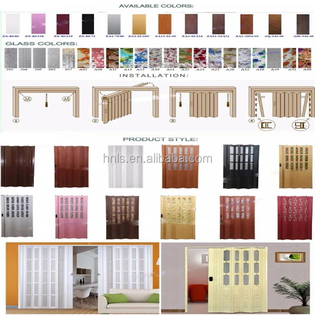 Hot Sell Pvc Sliding Pvc Divider,Pvc Accordion Door,Pvc Folding Door For Sitting Room Buy Pvc