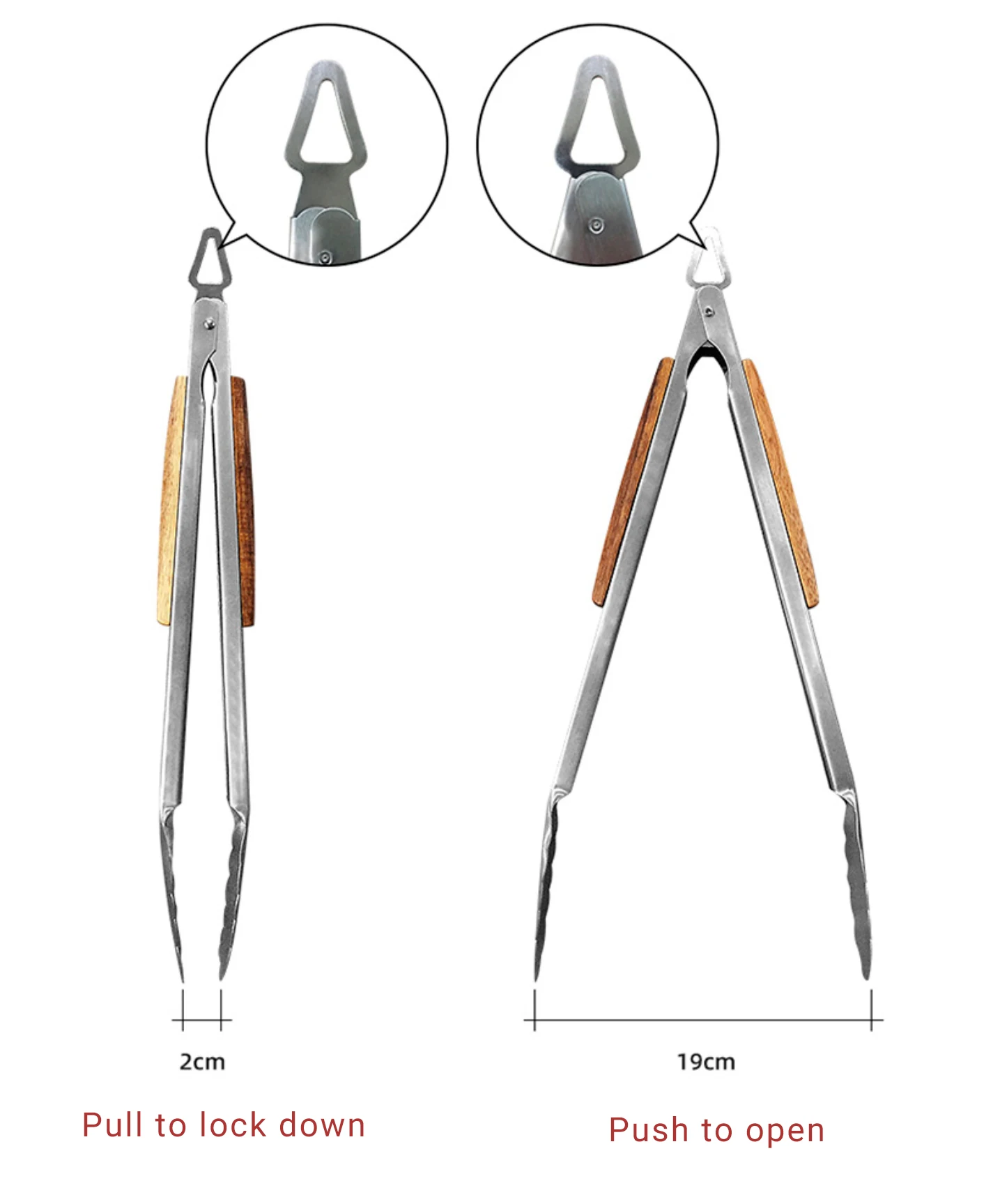 3pcs Wooden Handle Stainless Steel Bbq Tool Set L45.5cm Grilling Tong Spatule Fork Metal Buy