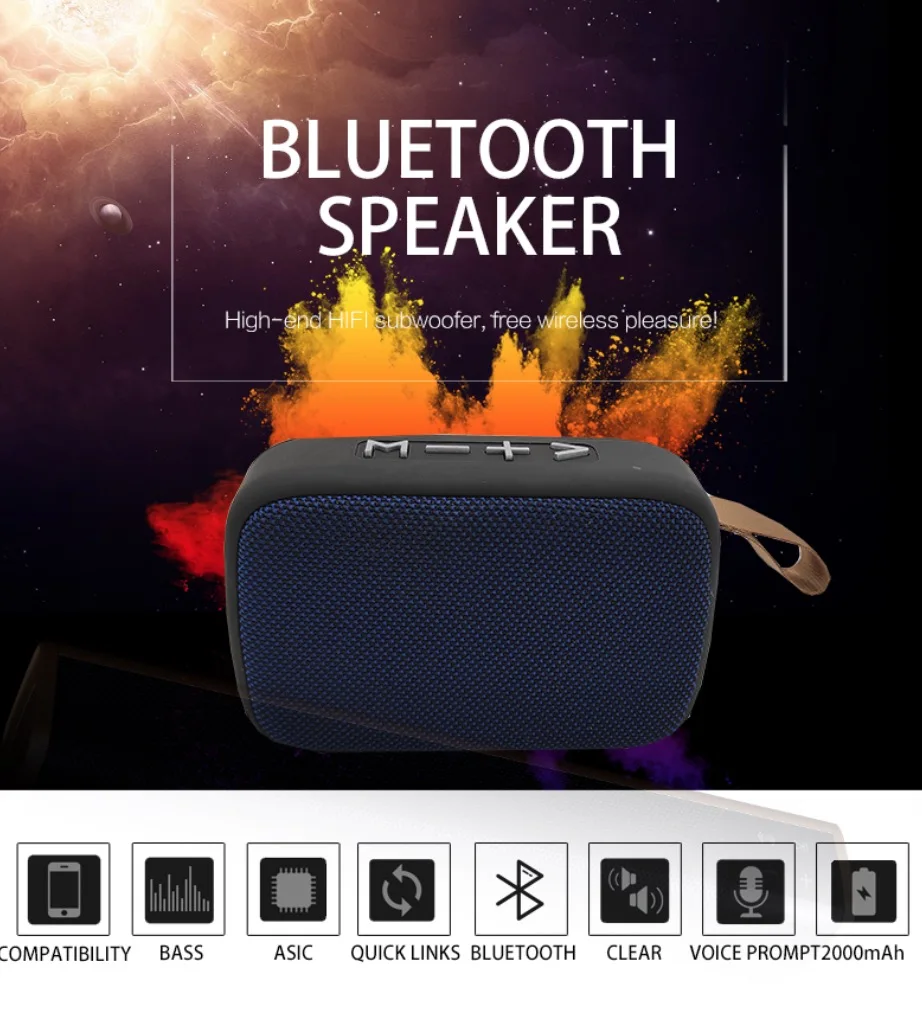 cmik mk-138 oem caixa de som portable wireless altavoz bocina subwoofers with belt parlante mini pocket blue tooth speaker - ANKUX.COM