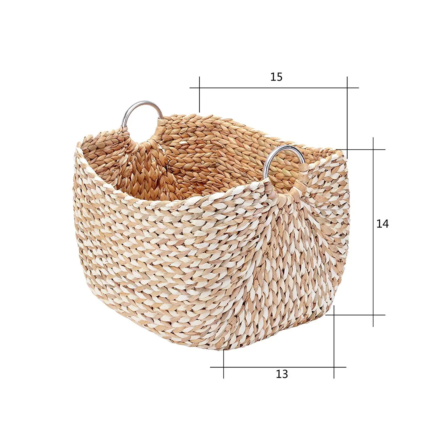 Handmade Water Hyacinth Nesting Baskets In Natural And White Braided ...