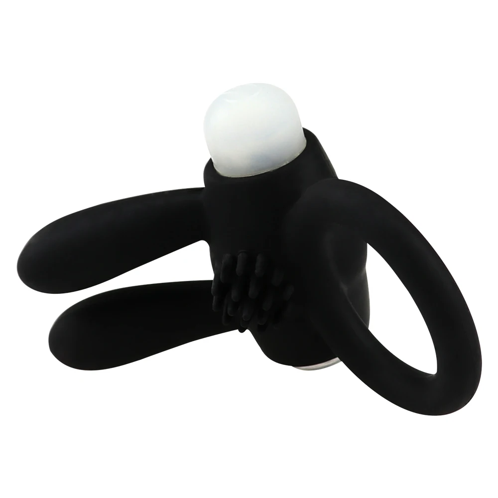 Vibrator Cock Ring With Gunmetal Mini Bullet Powerful Massager Cock