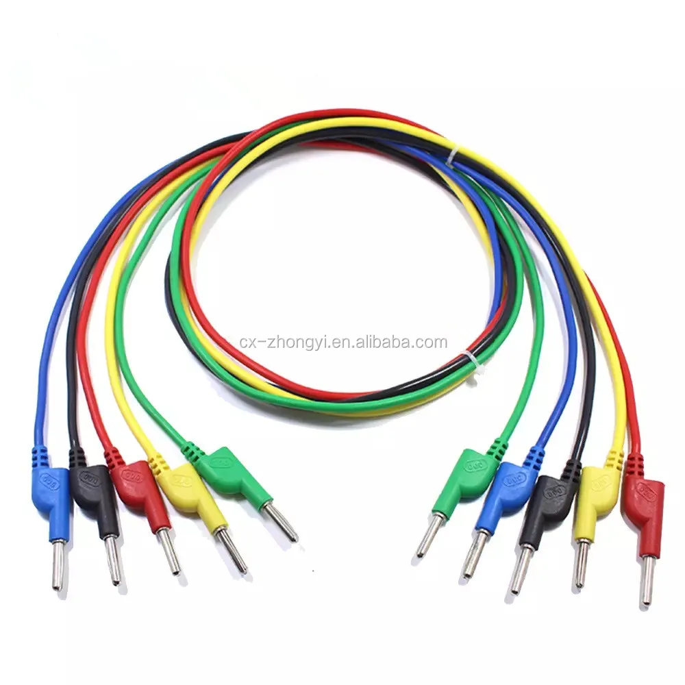 test leads 4mm copper banana plug to banana plug extension cable 34 inch length 2 pieces 