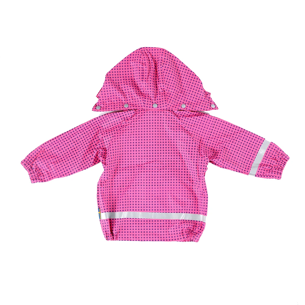 Durable in use children flamingo raincoat with hood custom raincoat is standard long PU ponchos