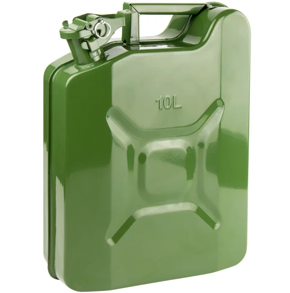 Tanica in acciaio INOX lucidato carburante benzina diesel olio acqua 10L litri Ltr