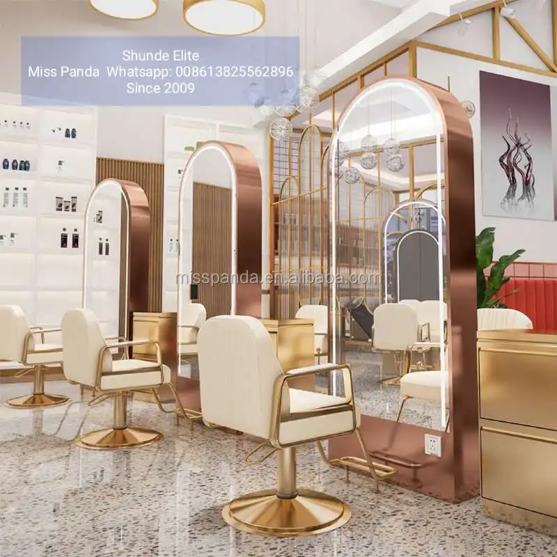 Desktop Beauty Led Light Illuminated Haircut Salon Mirror For Barber