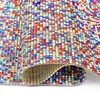 factory wholesale rolls promotional hot fix backing assorted colors rhinestone mesh sheet