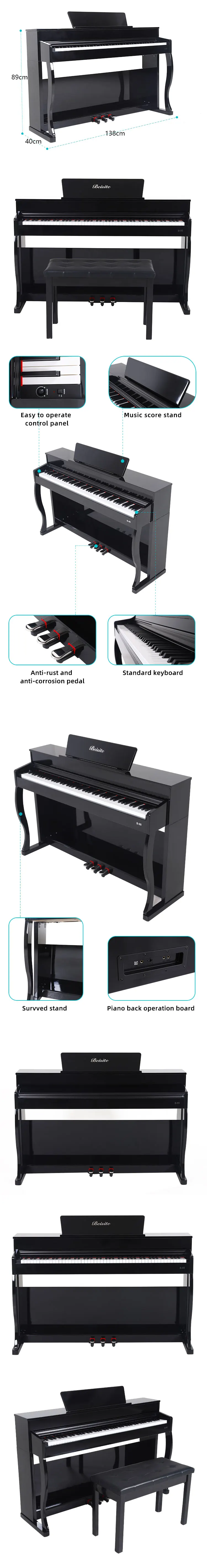 Popular musical stool electric 88 key  chair digital piano china