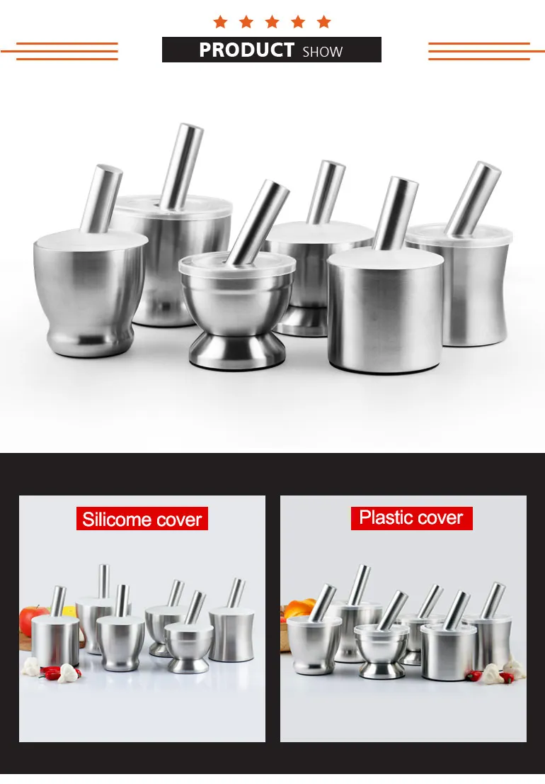 Wholesale Mortar And Pestle Stainless Steel Herb Bowl Pill Crusher