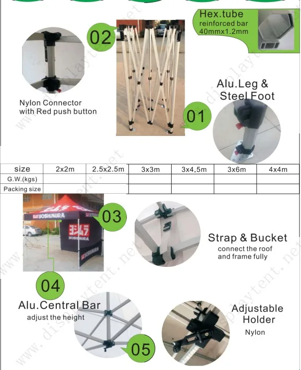 Custom Design Folding Tents 40*40mm hexagon frame hot sale 10X10 Pop Up Canopy Tent Market advertising outdoor Gazebo