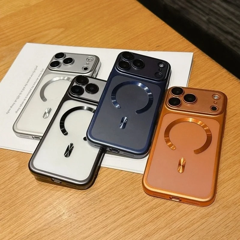 Luxury Matte Magnetic Transparent Phone Case For Iphone Pro Max_voghion.com