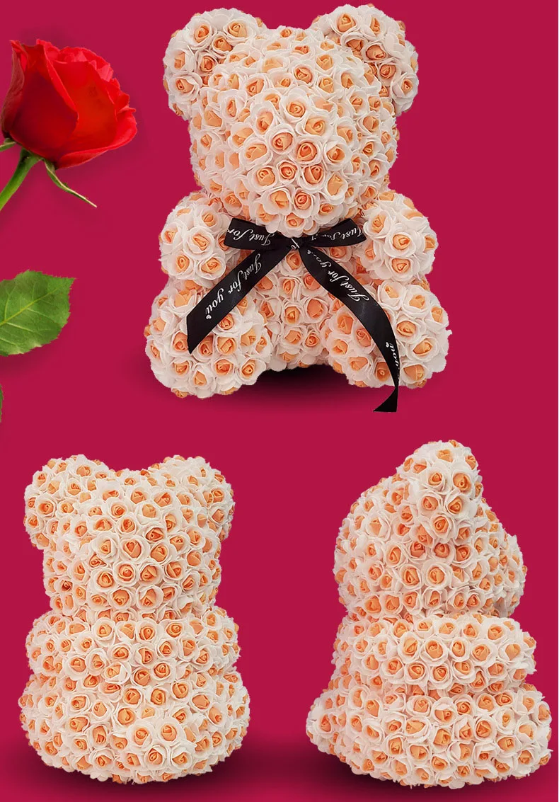 Factory Price Shopify Hot Gift Flowers Rose Bear For Valentine Day
