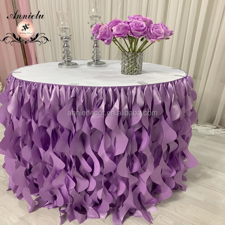 Fancy lavender curly willow table cloth for wedding party events