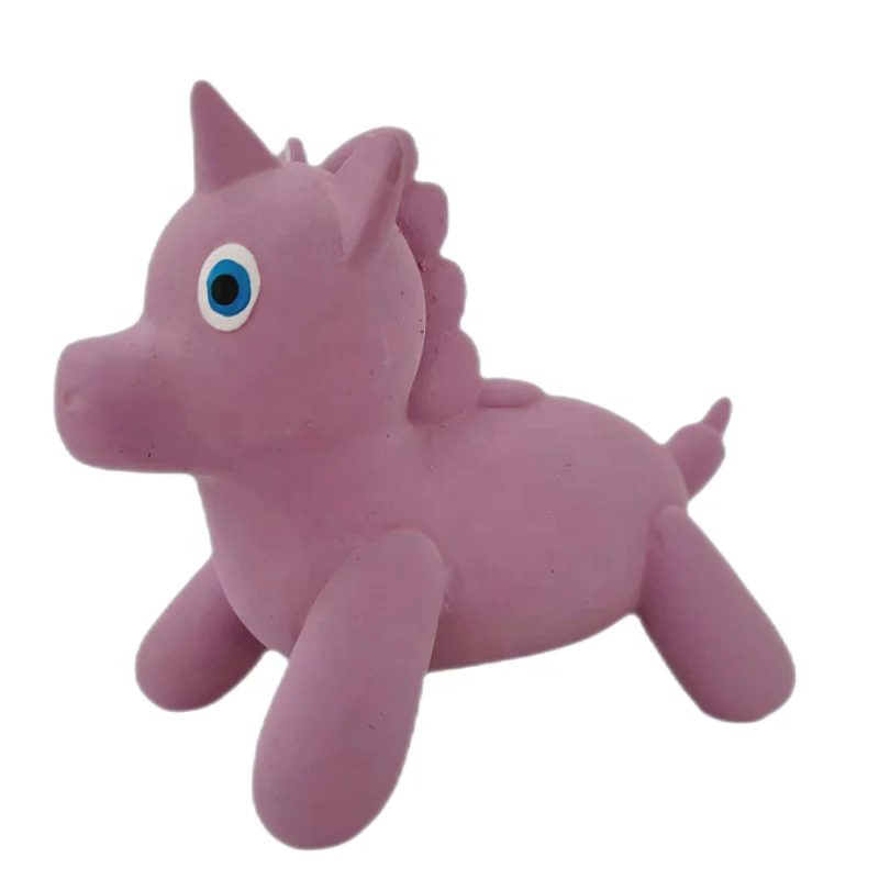 Pink Latex Dog Toy Balloon Unicorn Ecofriendly Rubber Unicorn Squeaky