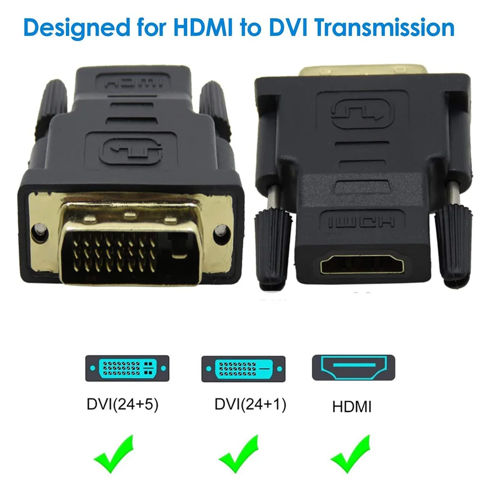 Gold Plated Full HD 1080P Bidirectional HDMI Female to DVI D Male Converter HDMI to DVI Adapter for Laptop Desktop and Monitor