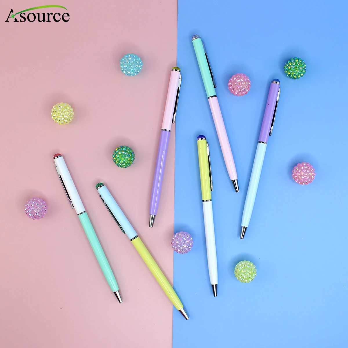 Fashion Ball Pen With Crystal,Pastel Color Metal Pen Buy Ball Pen