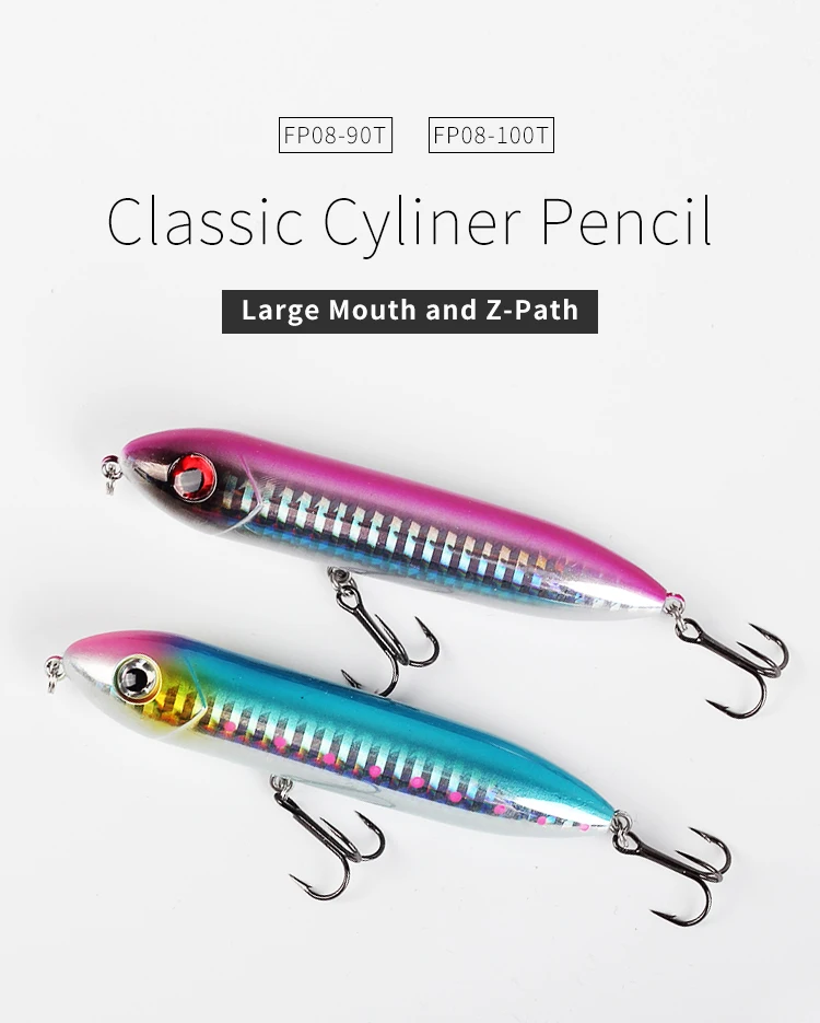 100mm/14g Top water lure pencil bait spook Fishing Choose Color 