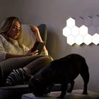 量子ライト Led 六角形ランプモジュラータッチセンシティブ夜ランプ磁気六角形クリエイティブ装飾ウォールライト