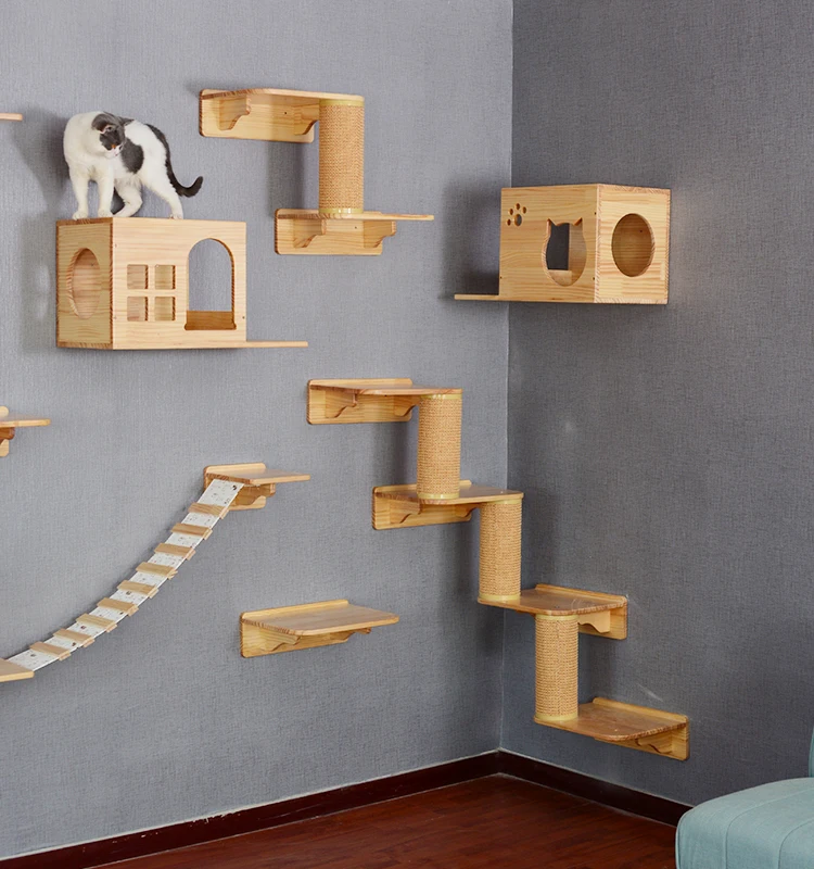 mounted cat shelves