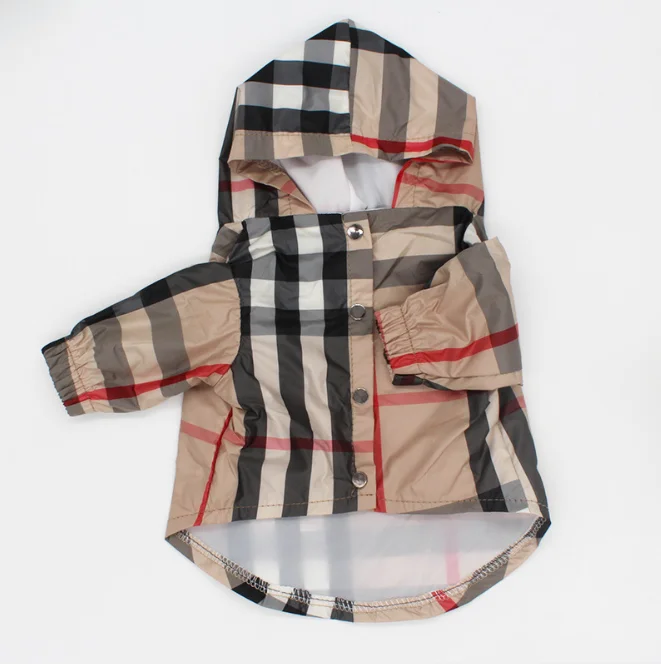 

Fashion brand High - End plaid print pet windbreaker coat dog coat, Patchwork