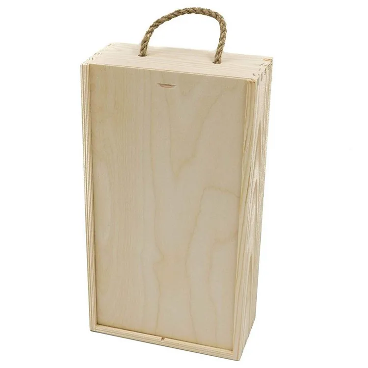 2 bottle wine wood box