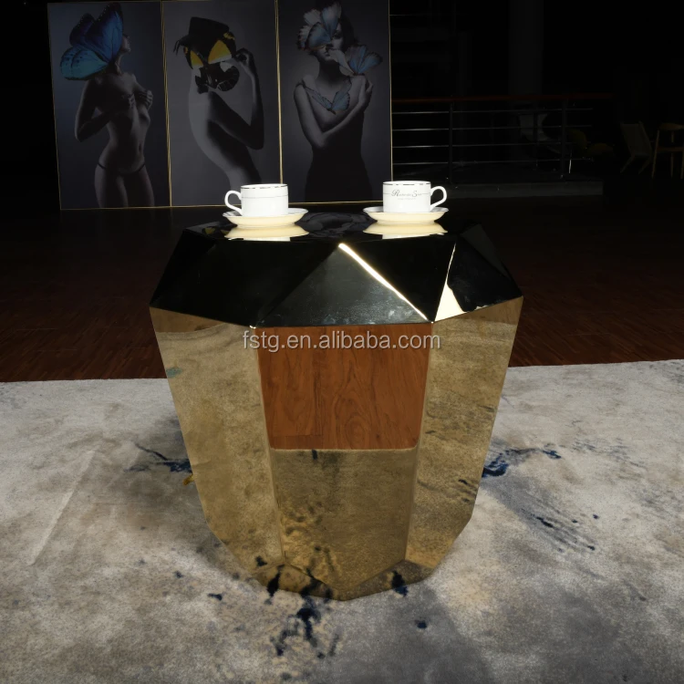 Luxury Home Goods Gold Metal Diamond Gem Coffee Table Buy Diamond