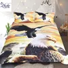 3D style eagle bird print microfiber fabric bedding set ready to ship