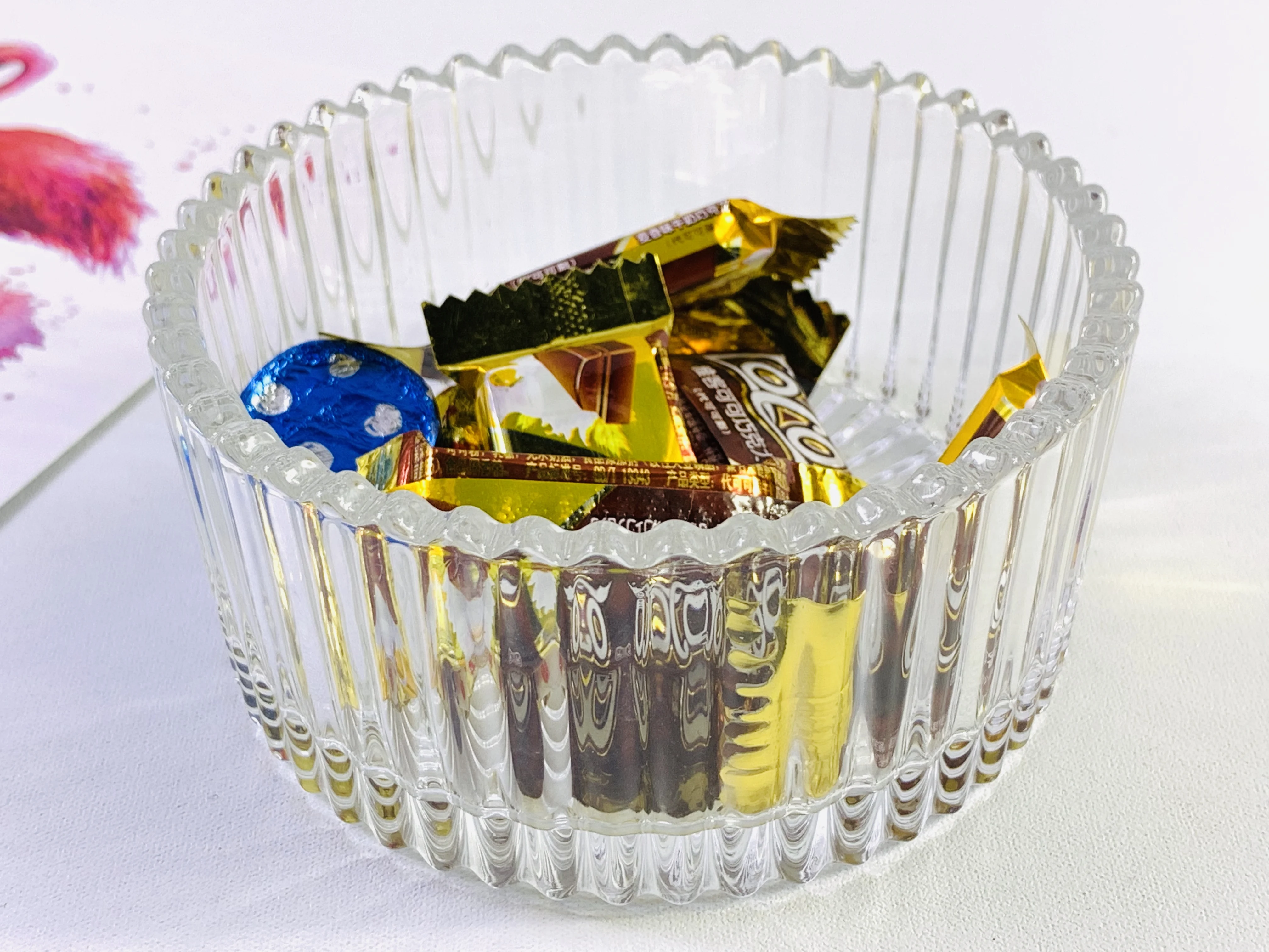 Custom Design Decoration Wide Mouth Glass Wedding Candy Jar With Lid