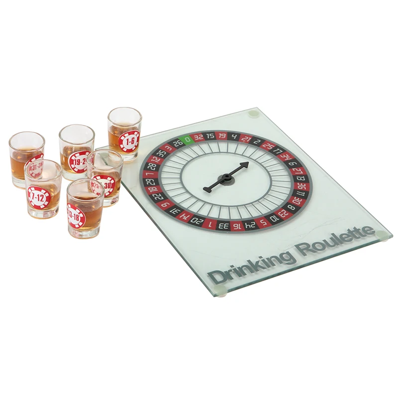 16 Shot Glass Drinking Machine Wheel Party Tabletop Dart Game With