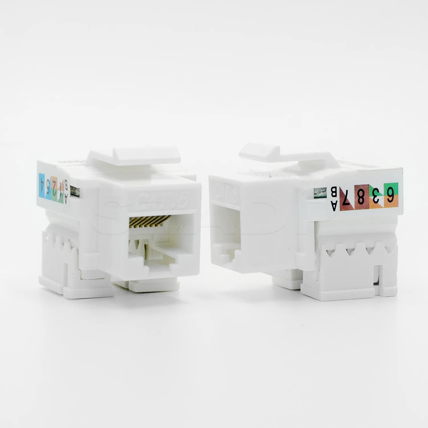 RJ45 Cat5e Cat6 Tool-Less Keystone Jack Connector Adapter with Color ...