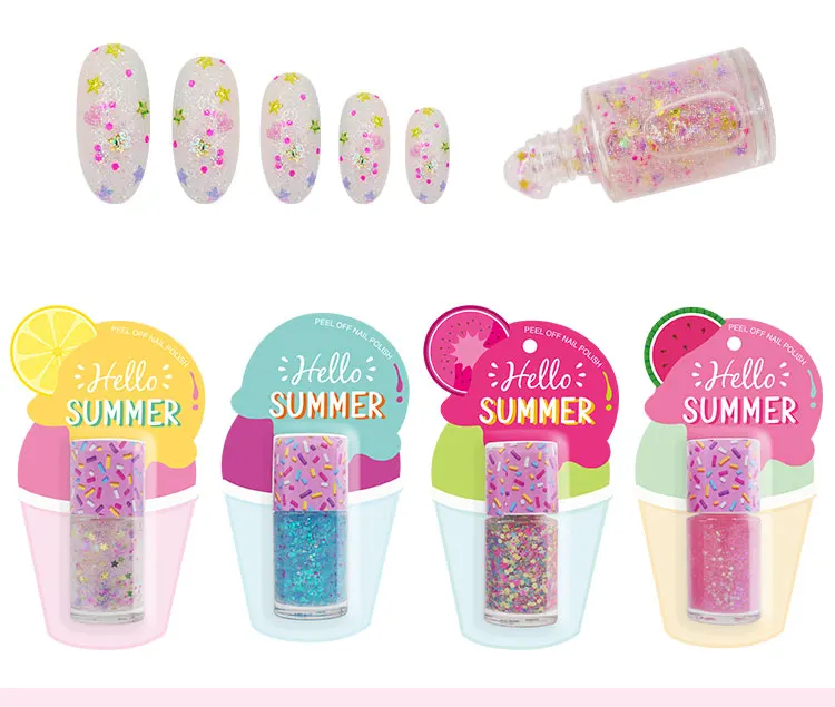 Custom Nontoxic Waterbased Children's Super Sparkly Peelable Nail